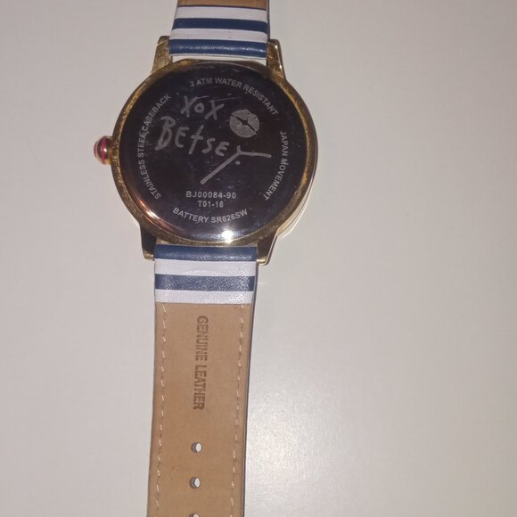 Betsey Johnson navy and white skull watch - Picture 2 of 3